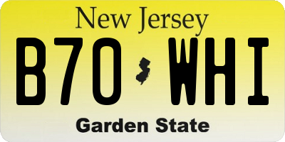 NJ license plate B70WHI