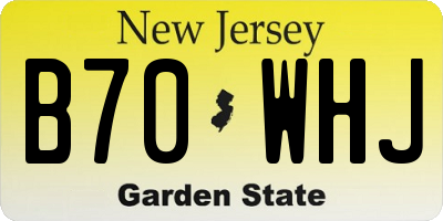 NJ license plate B70WHJ