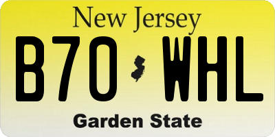 NJ license plate B70WHL