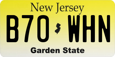 NJ license plate B70WHN