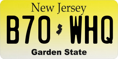 NJ license plate B70WHQ