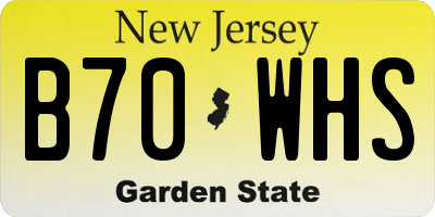 NJ license plate B70WHS