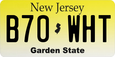NJ license plate B70WHT