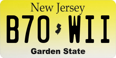 NJ license plate B70WII