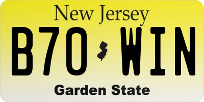 NJ license plate B70WIN