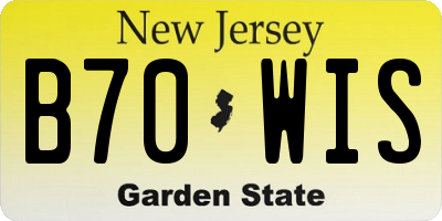 NJ license plate B70WIS