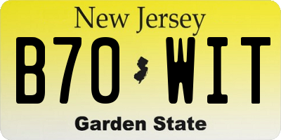NJ license plate B70WIT