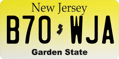 NJ license plate B70WJA