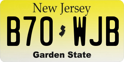NJ license plate B70WJB