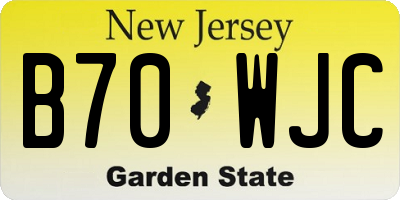 NJ license plate B70WJC