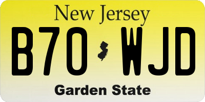 NJ license plate B70WJD