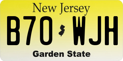 NJ license plate B70WJH