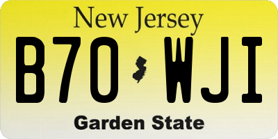 NJ license plate B70WJI