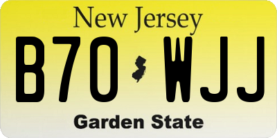 NJ license plate B70WJJ