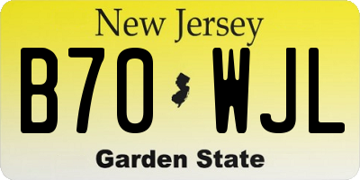 NJ license plate B70WJL