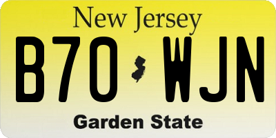 NJ license plate B70WJN
