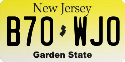 NJ license plate B70WJO