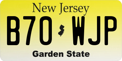 NJ license plate B70WJP