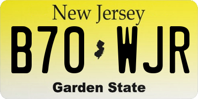 NJ license plate B70WJR