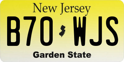 NJ license plate B70WJS