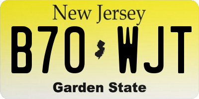 NJ license plate B70WJT