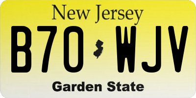 NJ license plate B70WJV