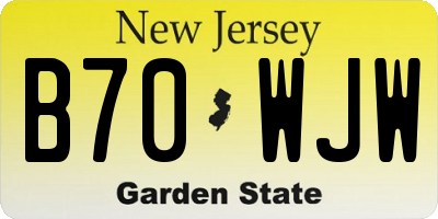 NJ license plate B70WJW