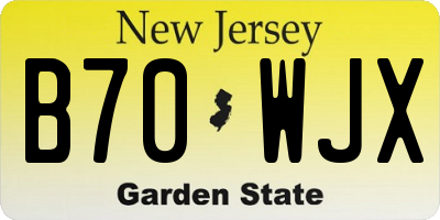 NJ license plate B70WJX