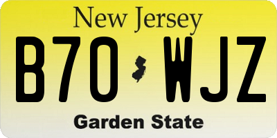 NJ license plate B70WJZ