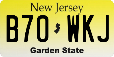 NJ license plate B70WKJ