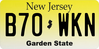 NJ license plate B70WKN