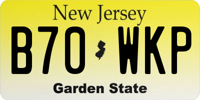 NJ license plate B70WKP