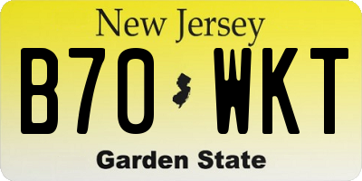 NJ license plate B70WKT