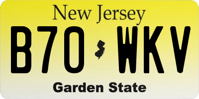NJ license plate B70WKV