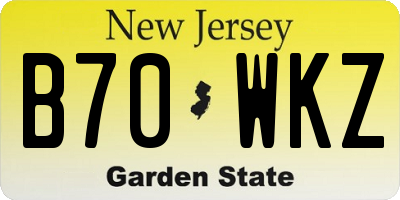 NJ license plate B70WKZ