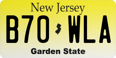 NJ license plate B70WLA
