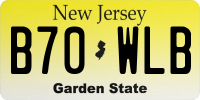 NJ license plate B70WLB