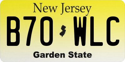 NJ license plate B70WLC