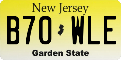 NJ license plate B70WLE