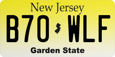 NJ license plate B70WLF