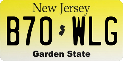 NJ license plate B70WLG