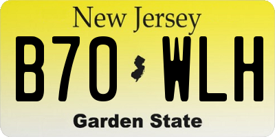 NJ license plate B70WLH