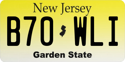 NJ license plate B70WLI