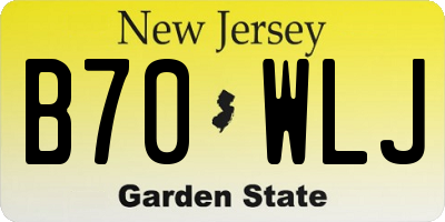 NJ license plate B70WLJ