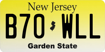 NJ license plate B70WLL