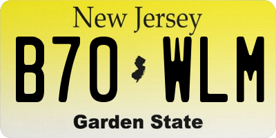 NJ license plate B70WLM