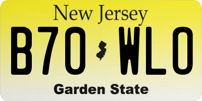 NJ license plate B70WLO