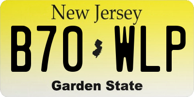 NJ license plate B70WLP