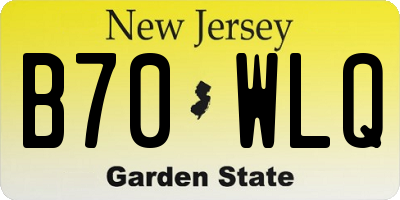 NJ license plate B70WLQ