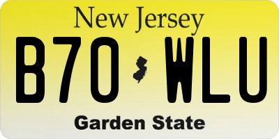NJ license plate B70WLU